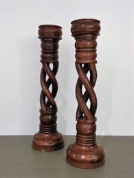 Wooden Carved Candle Stands